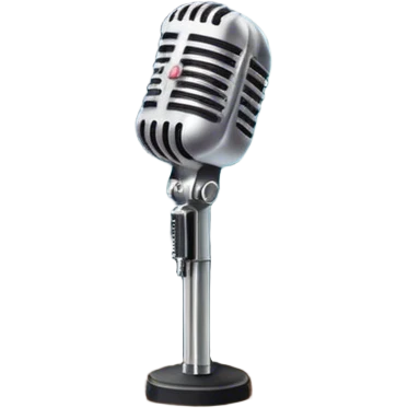 a retro stage with neon lights, a classic microphone, musical notes, vintage theater curtains, and Broadway-style elements. Avoid focusing solely on the piano. Transparent background. emoji