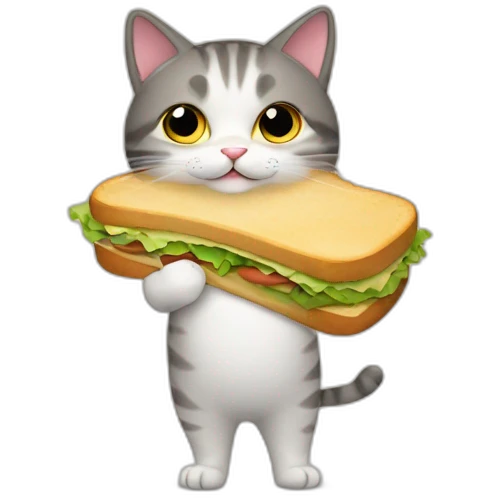 cat with a sandwich on his back emoji