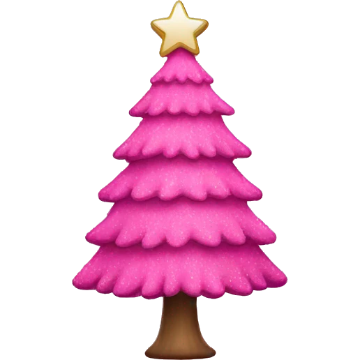 Pink Christmas tree  emoji