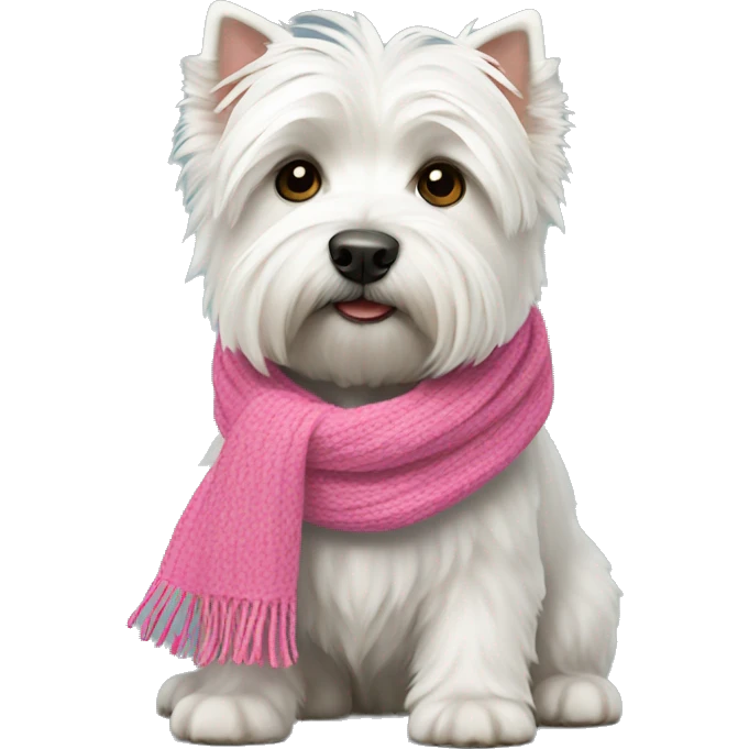 West highland terrier with a pink scarf  emoji