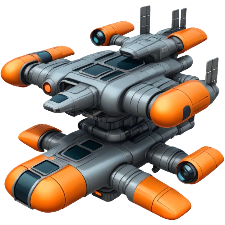 Orange, cyberpunk style, neon, gravity realistic space station emoji