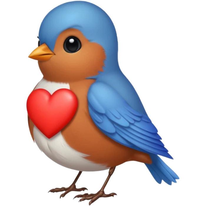 Little robin red blue black heart  emoji