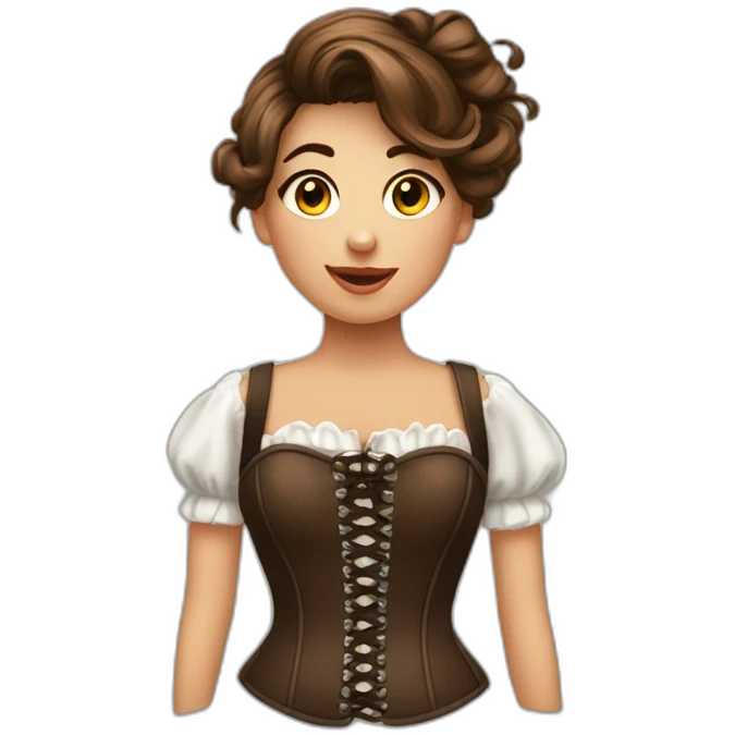 Fille brun cheveux long avec un corset emoji