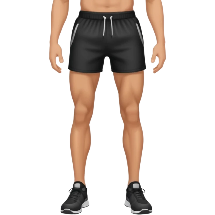 full male legs back with black gym shorts emoji