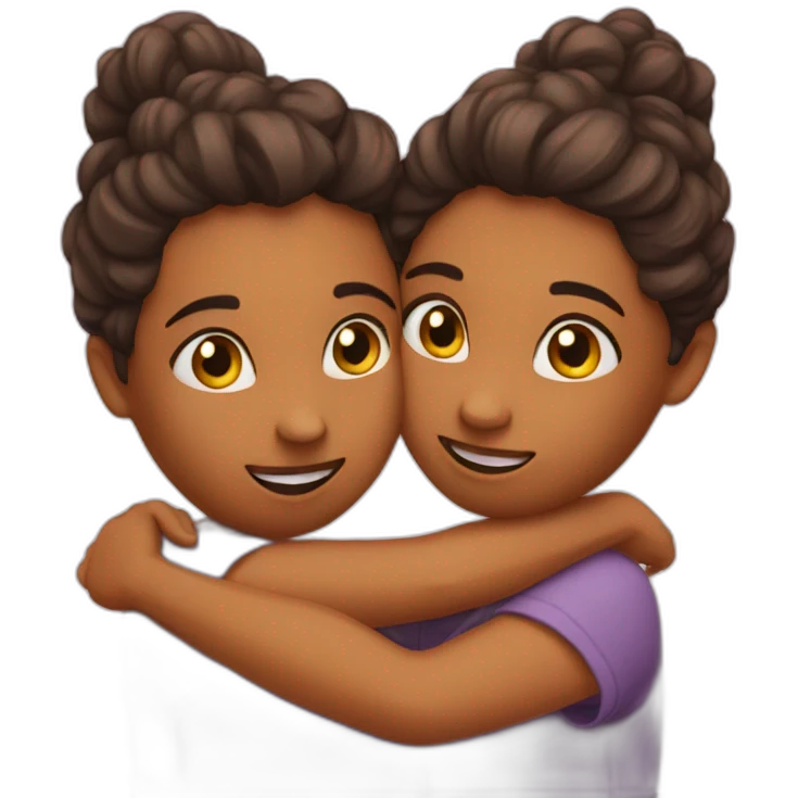 Two bestie hugging emoji