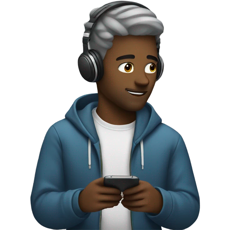 Guy listening to music emoji