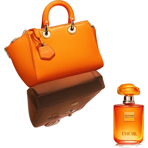 Orange dior perfume with orange Dior purse emoji