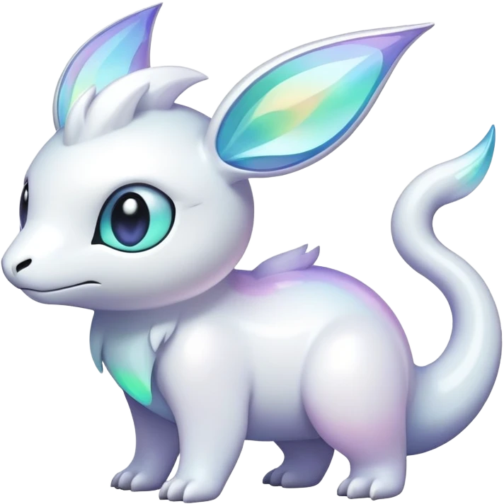  Iridescent white pale fakemon-creature  emoji