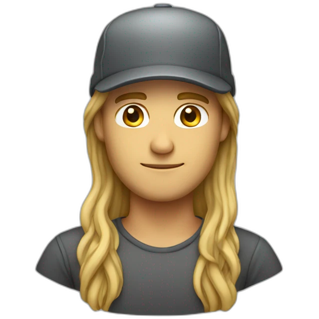 bodubuilder with long hair and a cap emoji