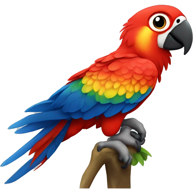 baby scarlet macaw full body big eyes emoji