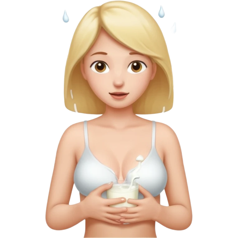 Girl showing her big boob's with milk falling from nipples  emoji