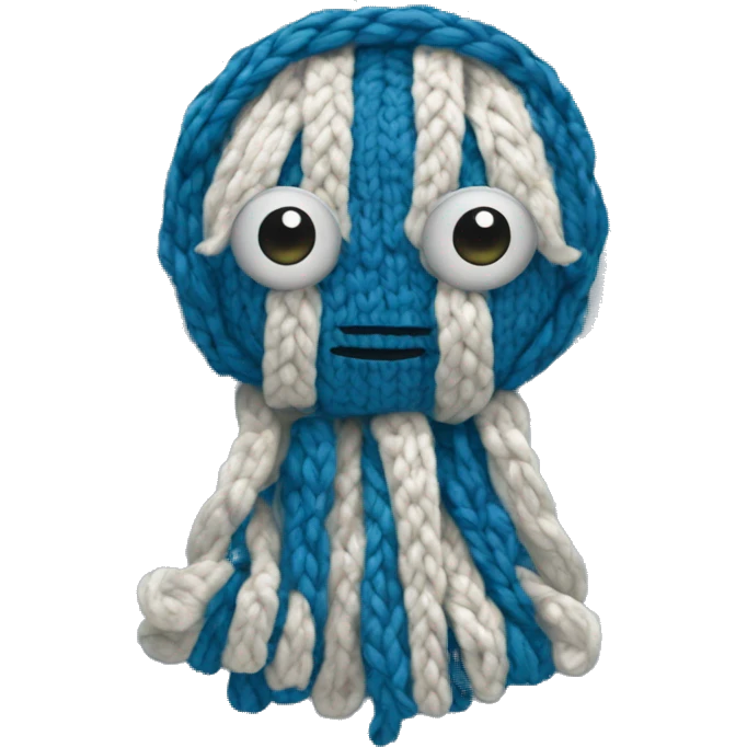 Knitted threads of blue color
 emoji