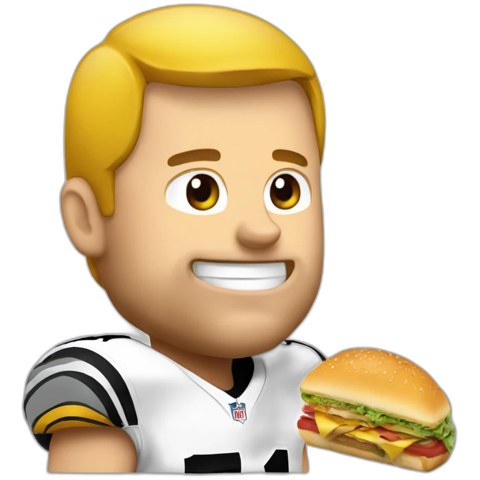 ben roethlisberger with a belly eating a sanwich emoji