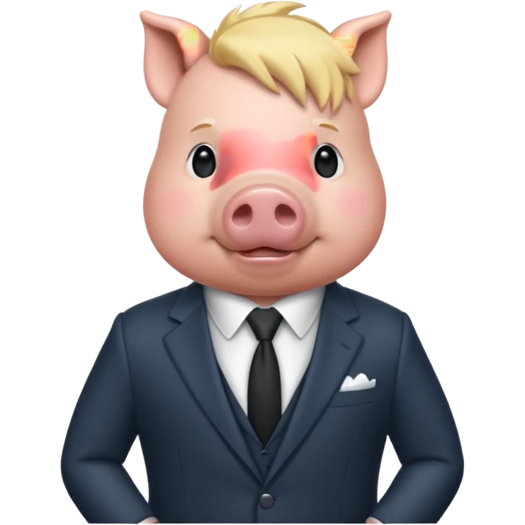 pig blonde with suit emoji