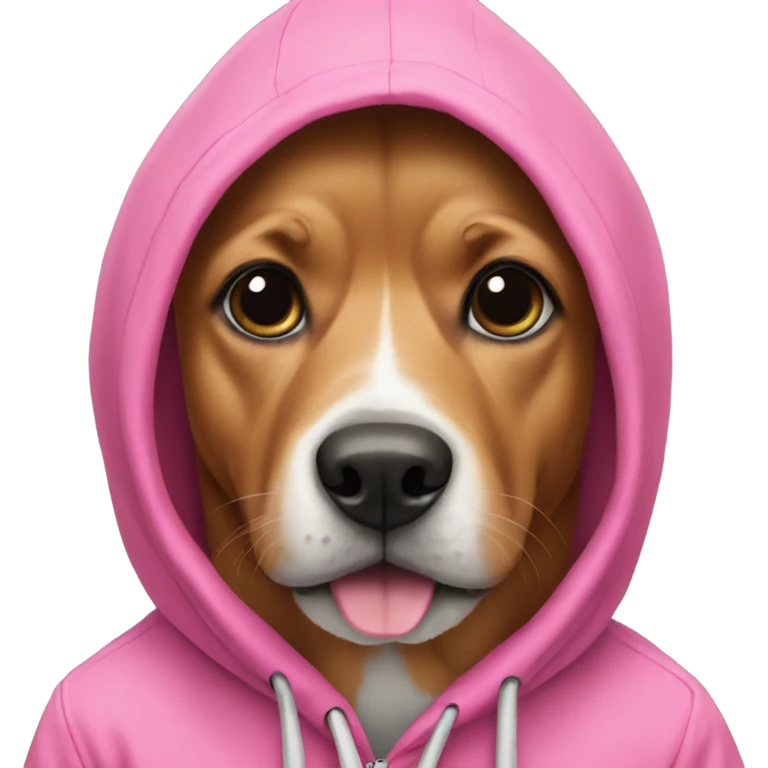 Dog with a pink hoodie emoji