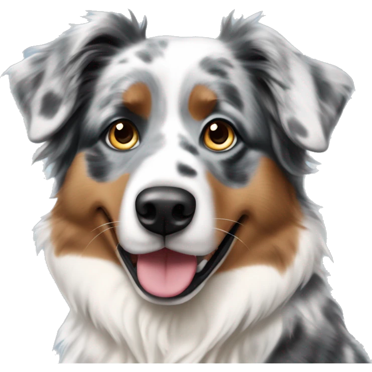 Australian Shepherd blue Merle with three legs emoji