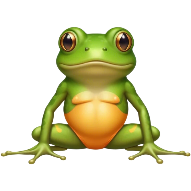 fat frog with long hair and swimwear emoji