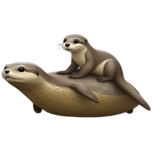 Loutre sur tortue emoji