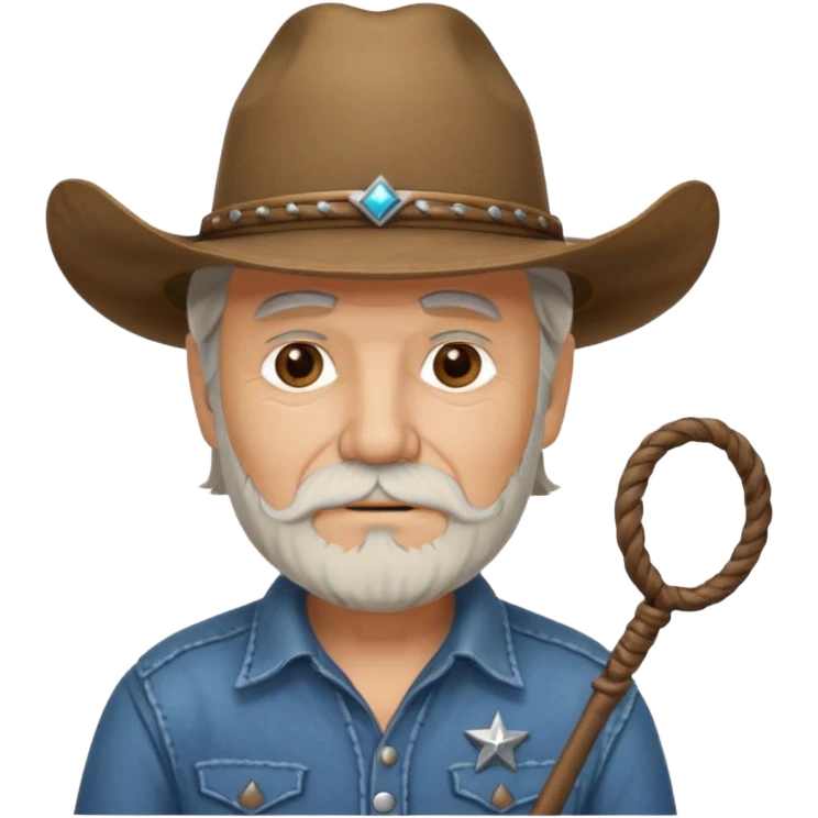 Give this emoji 🤠 a whip make it an old white guy with a whip  emoji