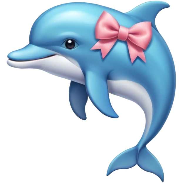 Dolphin wearing a bow  emoji