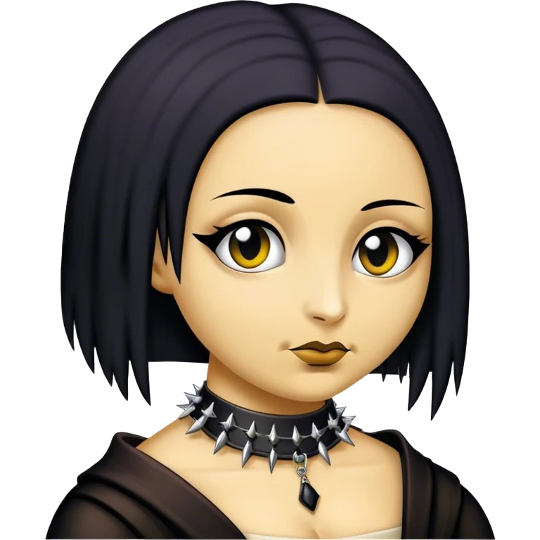 Goth mona lisa with spike choker emoji