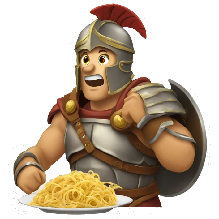 gladiator eating pasta emoji