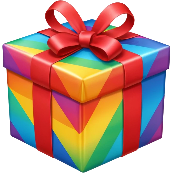 bright rainbow gift box emoji