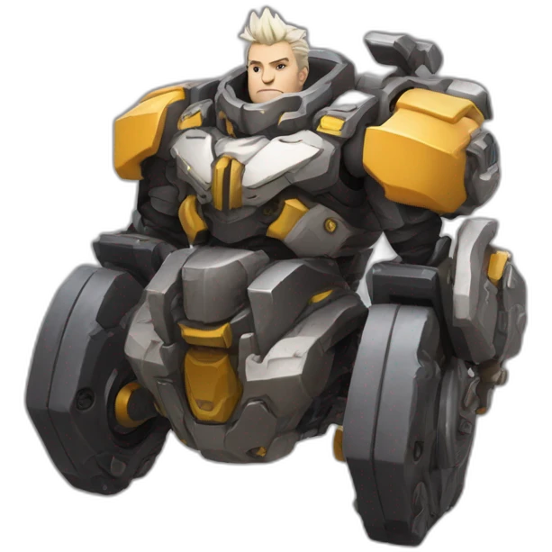 Overwatch, Reinhardt riding Bastion emoji