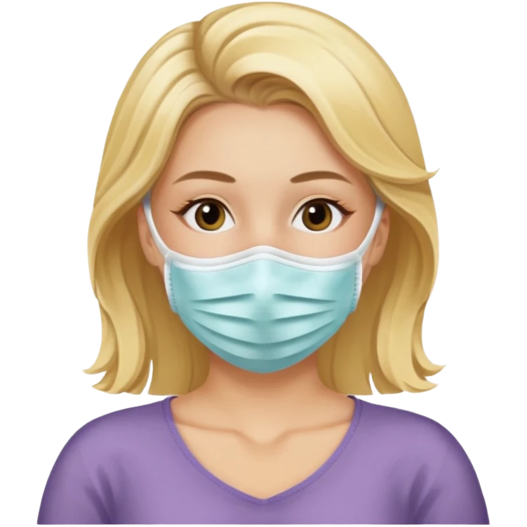 Skin care blonde lady relaxing emoji