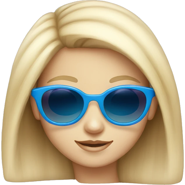 Little white girl with blue sunglasses emoji
