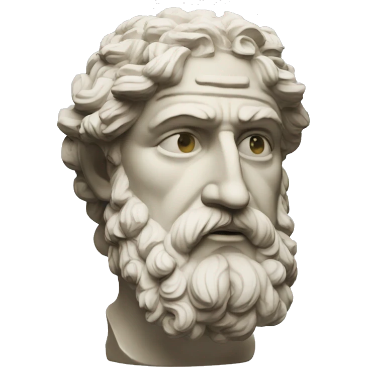 Ancient Greek King Odysseus Bust Statue Thinking emoji