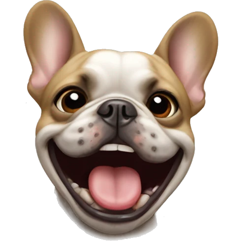 French bulldog lauging emoji