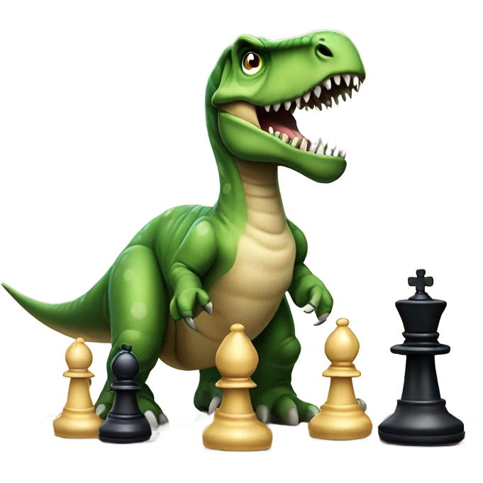 dinosaur plays chess emoji