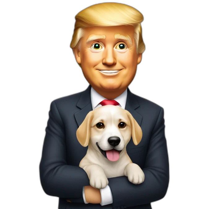 Donald Trump avec un chien emoji