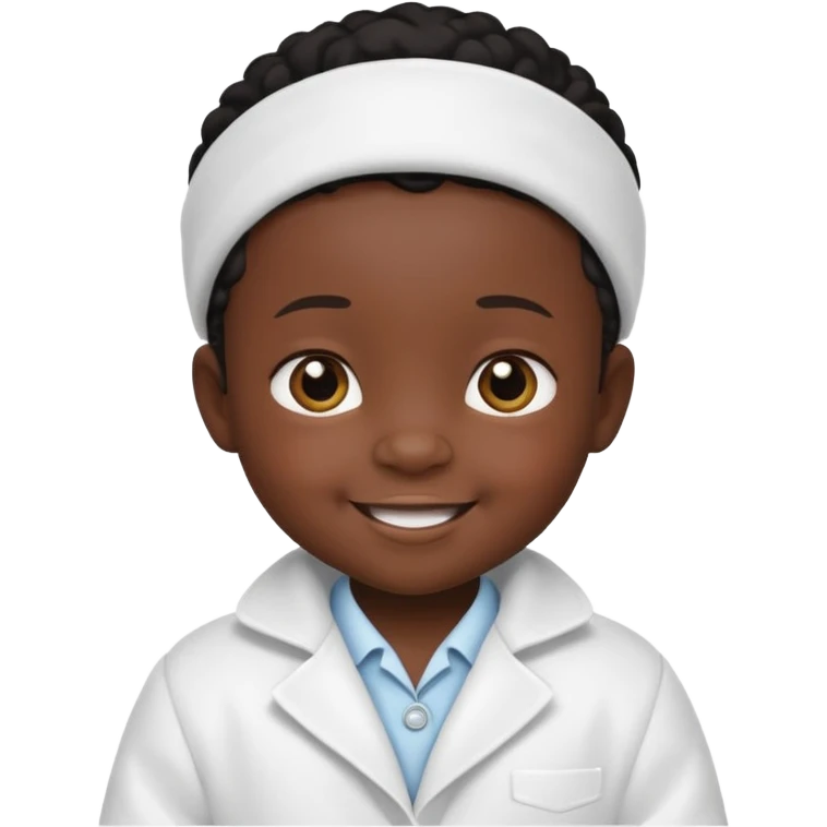 baby in white coat, black skin emoji