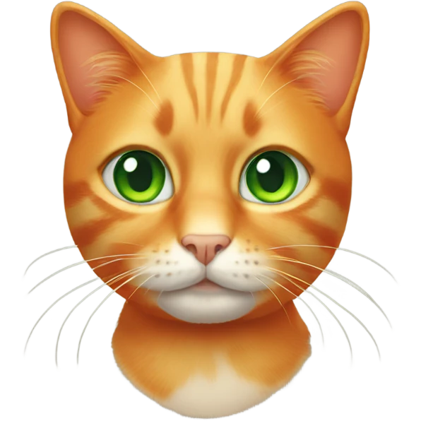 orange cat with green eyes emoji
