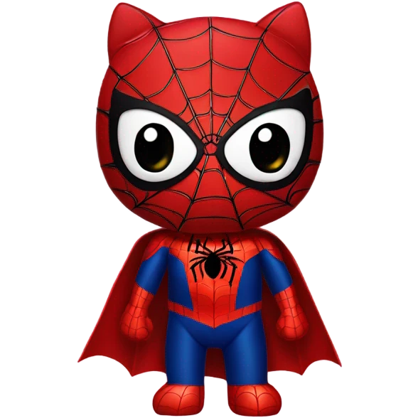hello kitty dressed as spider-man  emoji