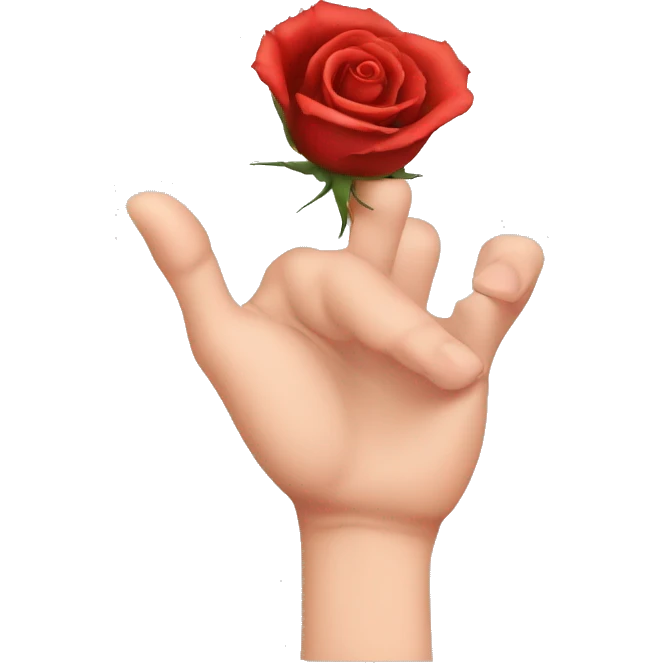 An image of a hand with a large rose thorn stuck in the skin, causing a slight distortion around the wound emoji