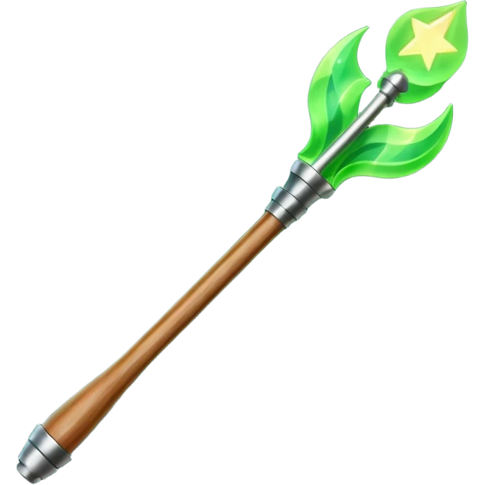 magic wand with green magic wave emoji