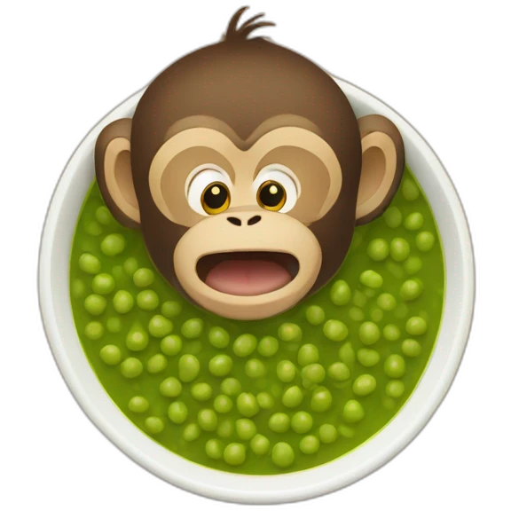 monkey coming out of the split pea soup emoji