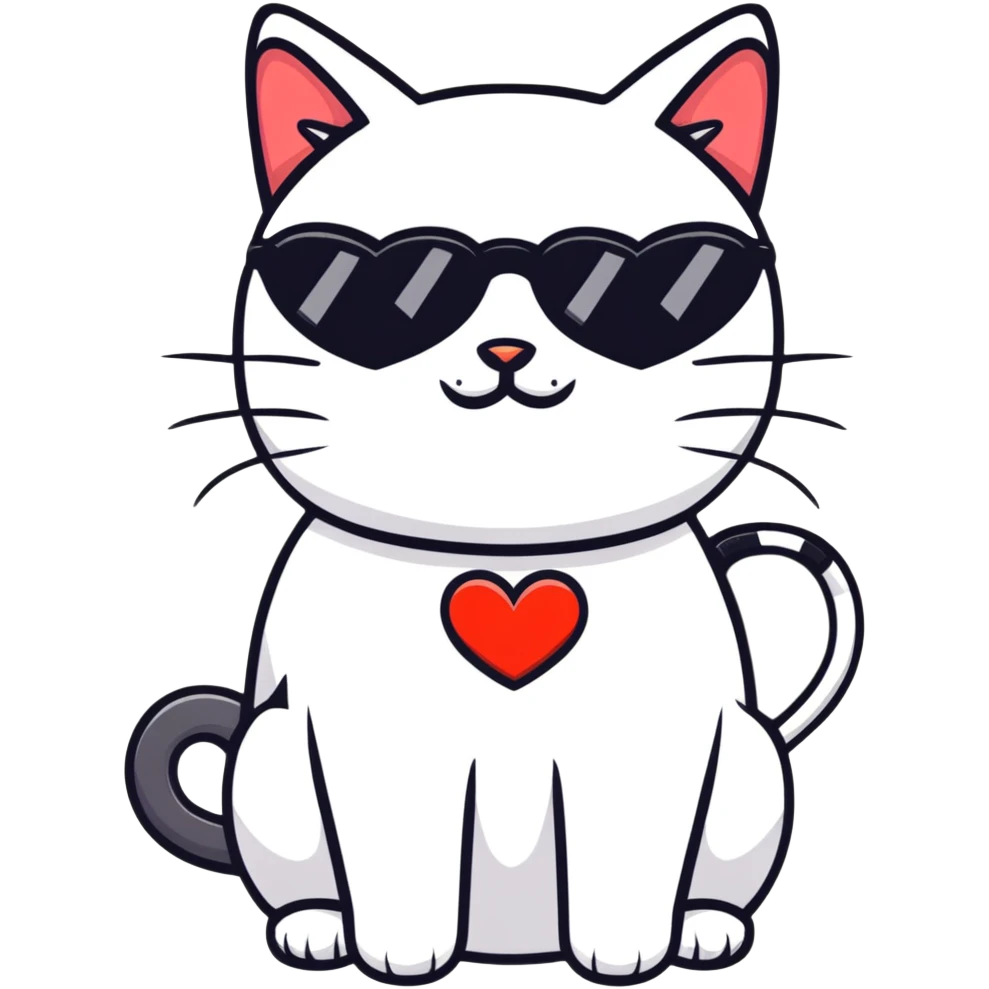 cat wearing heart-shaped sunglasses emoji