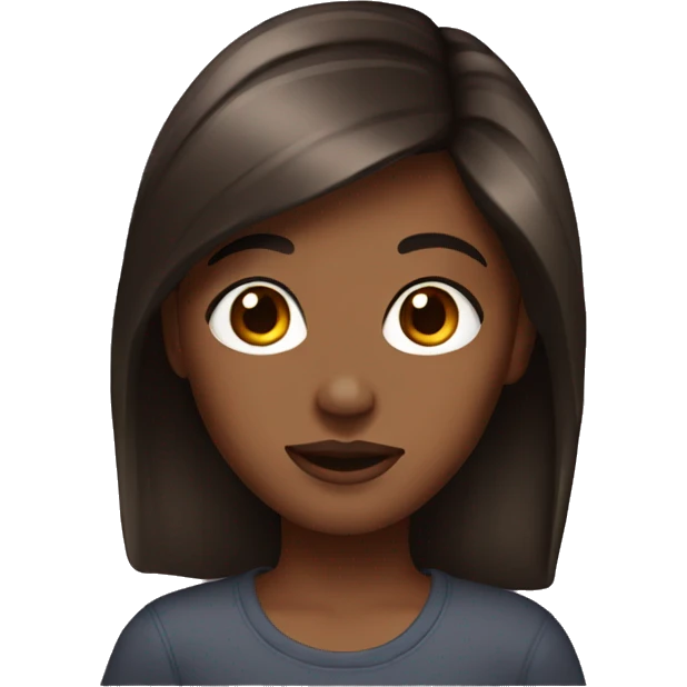 90s girl dark Brown hair emoji