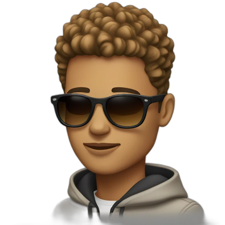 Light skin guy with taper fade and mountain sunglasses  emoji