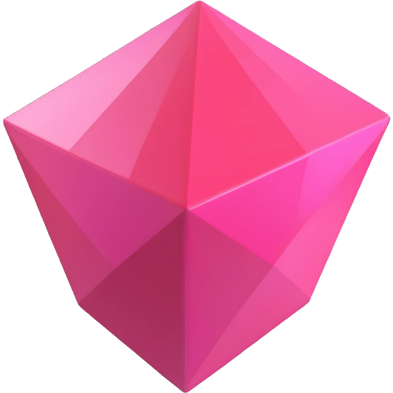 pink octahedron, 3D style, subtle shading emoji