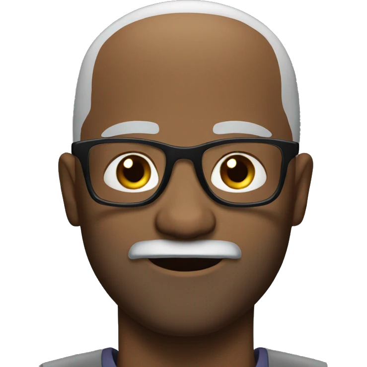 Bald black man with grey Beard and glasses  emoji