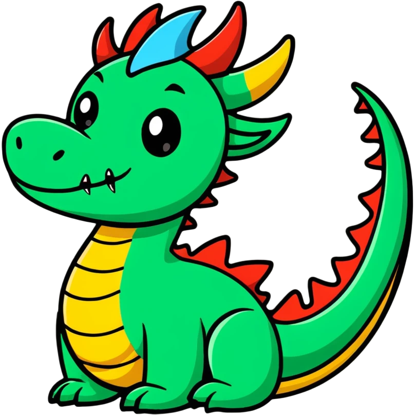 cartoonish and expressive dragon emoji
