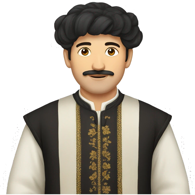 georgian man in traditional clothes with khinkali emoji