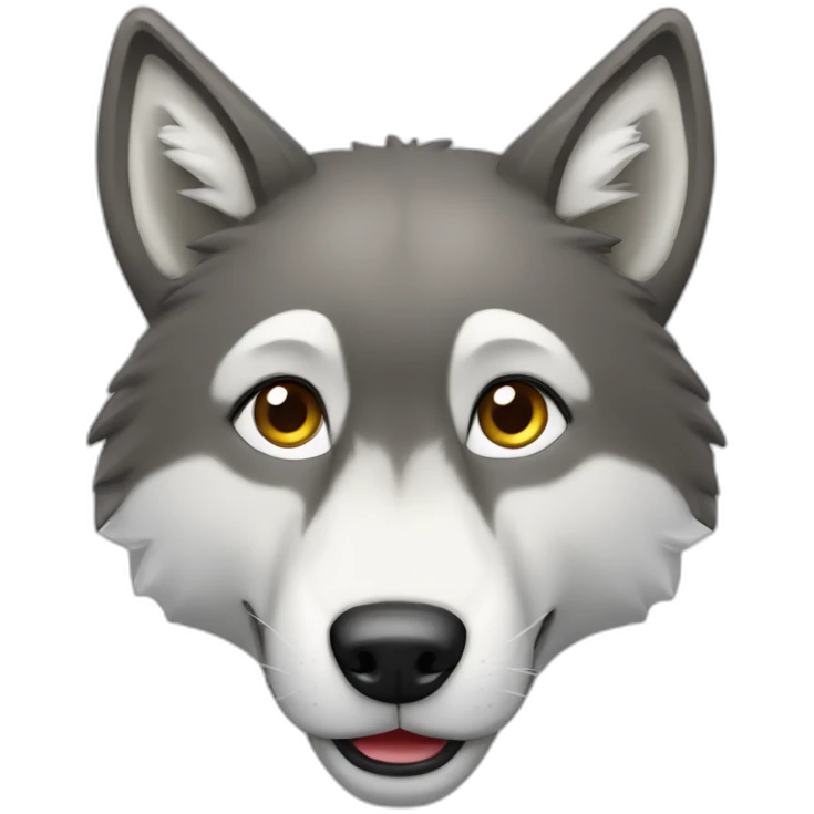 animal loup tien un coeur emoji