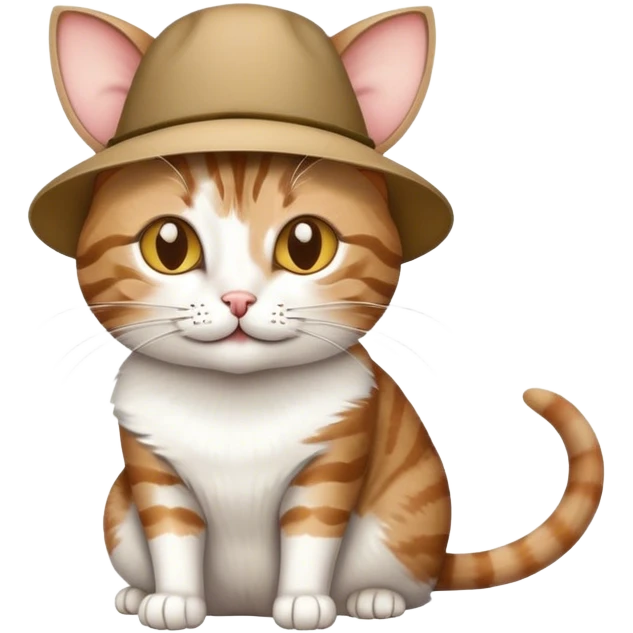 cat with mouse as hat on top emoji