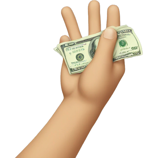hand wait receive money emoji